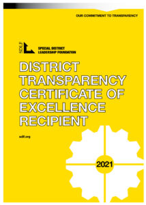 District Transparency Certificate of excellence yellow graphic